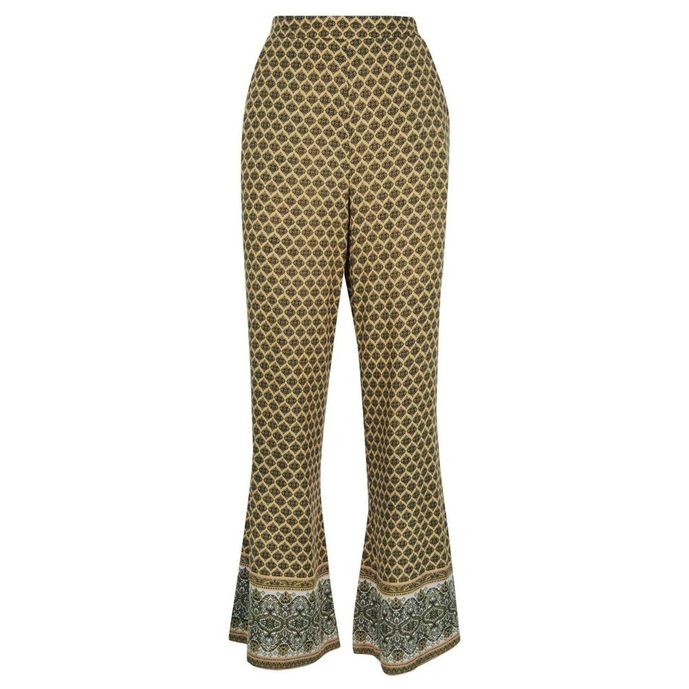 Womens Sz 6 Boho Wide Leg Pants Floral Lightweight Elastic Waist Pockets Casual - Picture 3 of 10